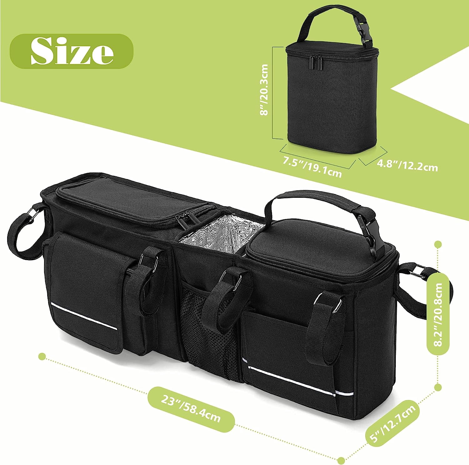 kooper double stroller Joovy RS2 Lightweight Travel Featuring Dual Snack Trays, One-Handed Fold, Multi-Position Reclining Seats, Adjustable Leg Rests, and 2 Zippered Pockets for Storage Nomatic and it will fold Helmet Intercom Intercomunicador Moto Size:40+5L (Standard)