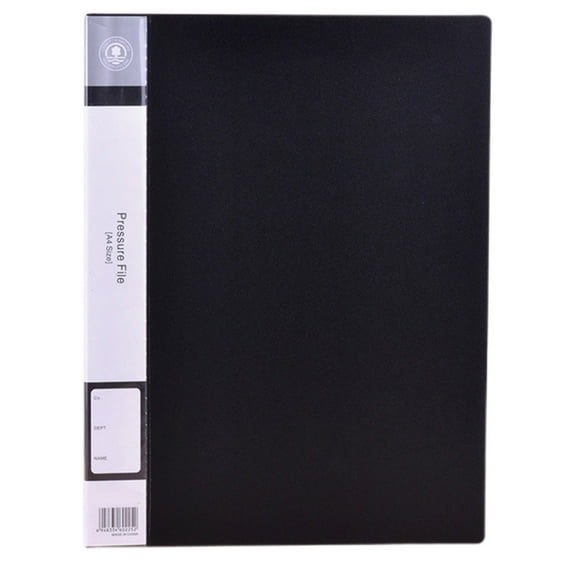 Double Strong Clips File Folder - 100 Sheet Capacity,Report Cover, Punchless Project Folder for Commercial & School Documents,Double Clip Folder, Document Holder Letter Size Organizer(Black)