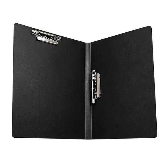 Double Strong Clips File Folder Report Cover, Punchless Binder, Office Project Folder, Commercial or School Documents File Folder 100 Sheet Capacity (Black,9.25"x12.4")