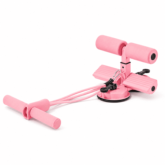 Double Suction Cup Sit Up Assistant Bar with Resistance Rope, ABS Multifunction Abdominal Core Trainer and Foot Holder, Compact Home Workout Equipment for Crunches and Stretching