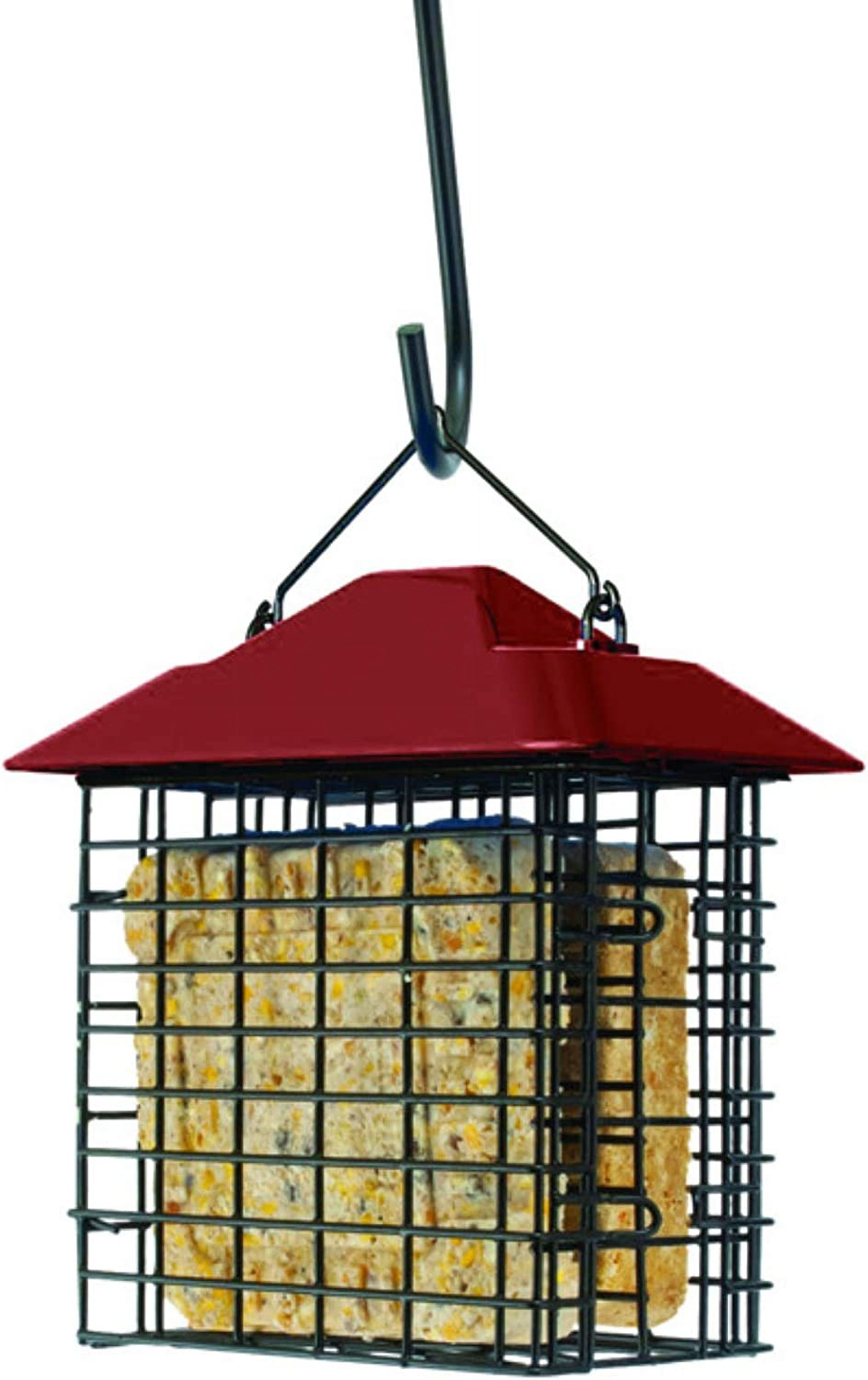 Red Roof Metal and Plastic Double Suet Cage Feeder