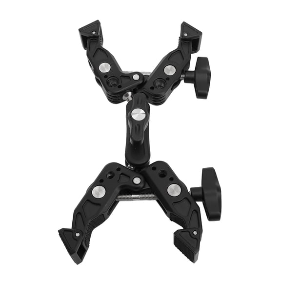 Double Super Clamp Camera Mount Durable Aluminum Alloy Dual Ball Head Mount Adapter Extension Bracket for Monitors LED Lights Flash Transmitters 10 Inches / 25.4 cm