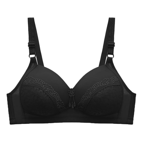 Double Support Wireless Lace Bra Full Coverage Comfortable Wirefree Tagless Seamless Everyday Wear Soft Breathable Underwear