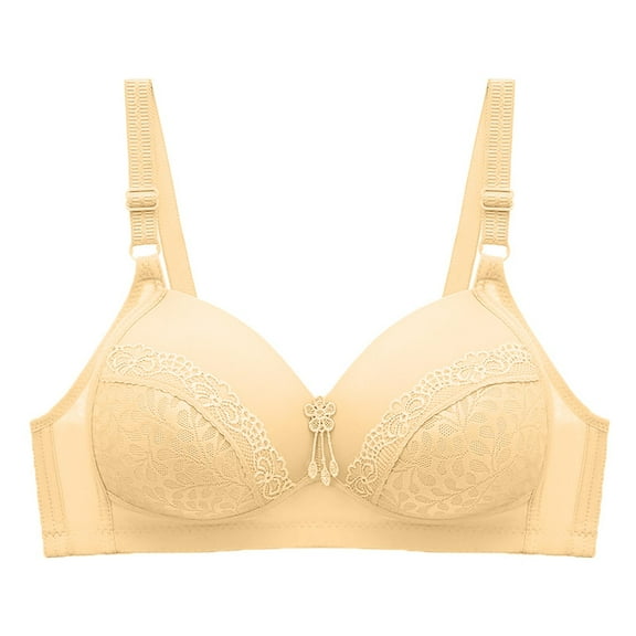 Double Support Wireless Lace Bra Full Coverage Comfortable Wirefree Tagless Seamless Everyday Wear Soft Breathable Underwear