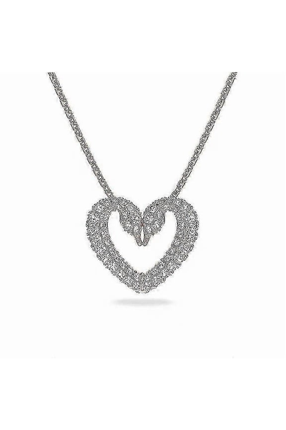 Double Swan Necklace Women's Crystal Clavicle Chain