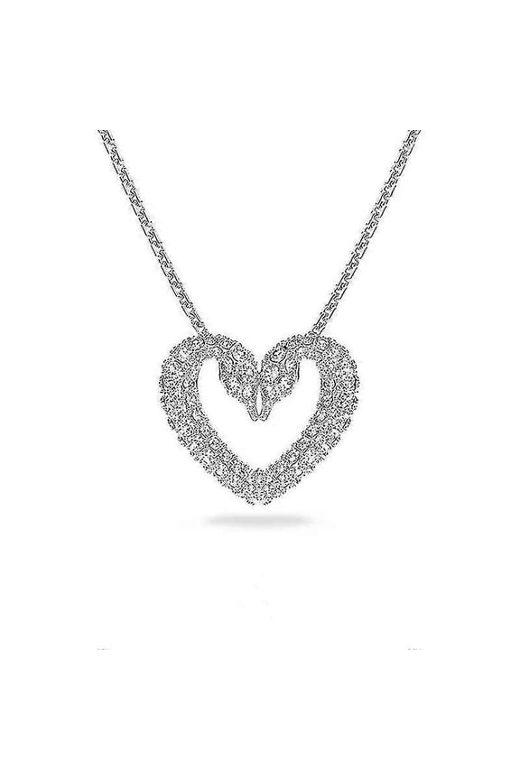 Double Swan Necklace Women's Crystal Clavicle Chain