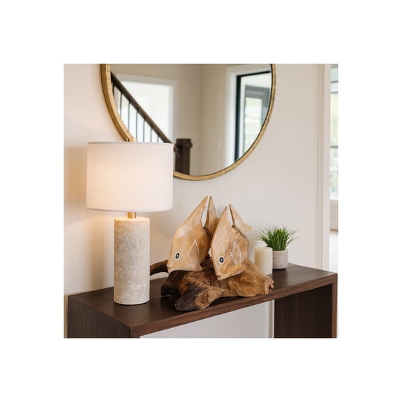 Double Swimming Fish Sculpture Home or Bathroom Decor - Coastal Inspired Figurine Statue Complements Office, Room, or Living Room Decor - Unique Shelf or Coffee Table Decor Ornament - 8.75", Brown