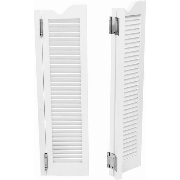Double Swinging Door, Wood Countryside Cafe Door Swing Saloon Doors with Metal Hinges, Wall-Mounted Swing Doors for Kitchen Stairs Bedroom Entrance Bar (42 * 24 * 1.34in, White)
