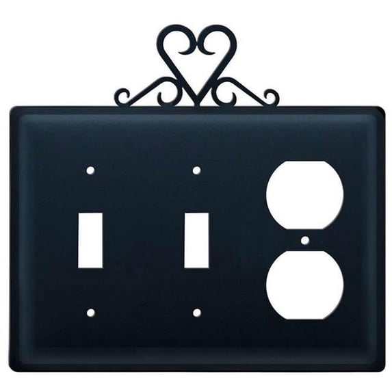 Heart - Double Switch & Single Outlet Cover