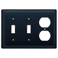 thumbnail image 1 of Double Switch and Duplex Outlet Cover with Metal Frame, Black, 1 of 2
