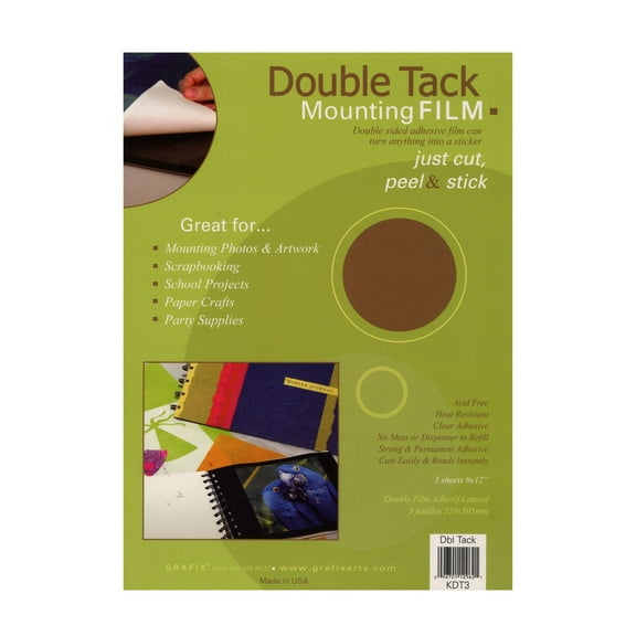 Double Tack Mounting Film 9 in. x 12 in., pack of 3 (pack of 3)