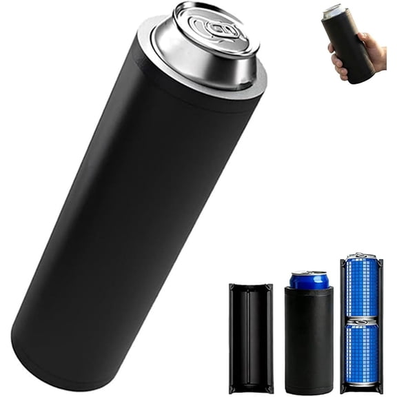 Double Tactical Reload Can Holder-Ultra Chill System, Can Fill Two 12-Ounce Cans with Assault Tactical Insulation Sleeve, Suitable for Beer and Soda (Black)