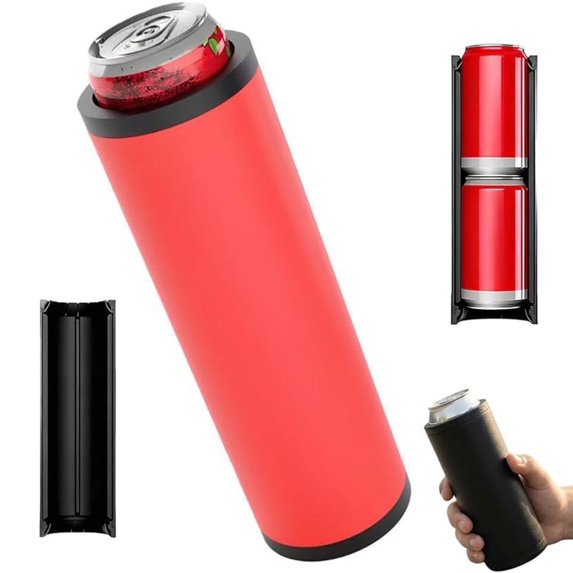 Double Tactical Reload Can Holder Ultra Chill System – Dual 12oz Can Insulated Sleeve, Quick-Swap Tactical Can Cooler for Beer, Soda, Outdoor Events, Parties, Camping, BBQ & Home Bars