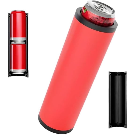 Double Tactical Reload Can Holder - Ultra Chill System, Tactical Insulation Can Sleeves Slim Can Cooler Fits Two 12oz Beverage Cans, Easy to Hold, Suitable for Beer and Soda (red)（XX）