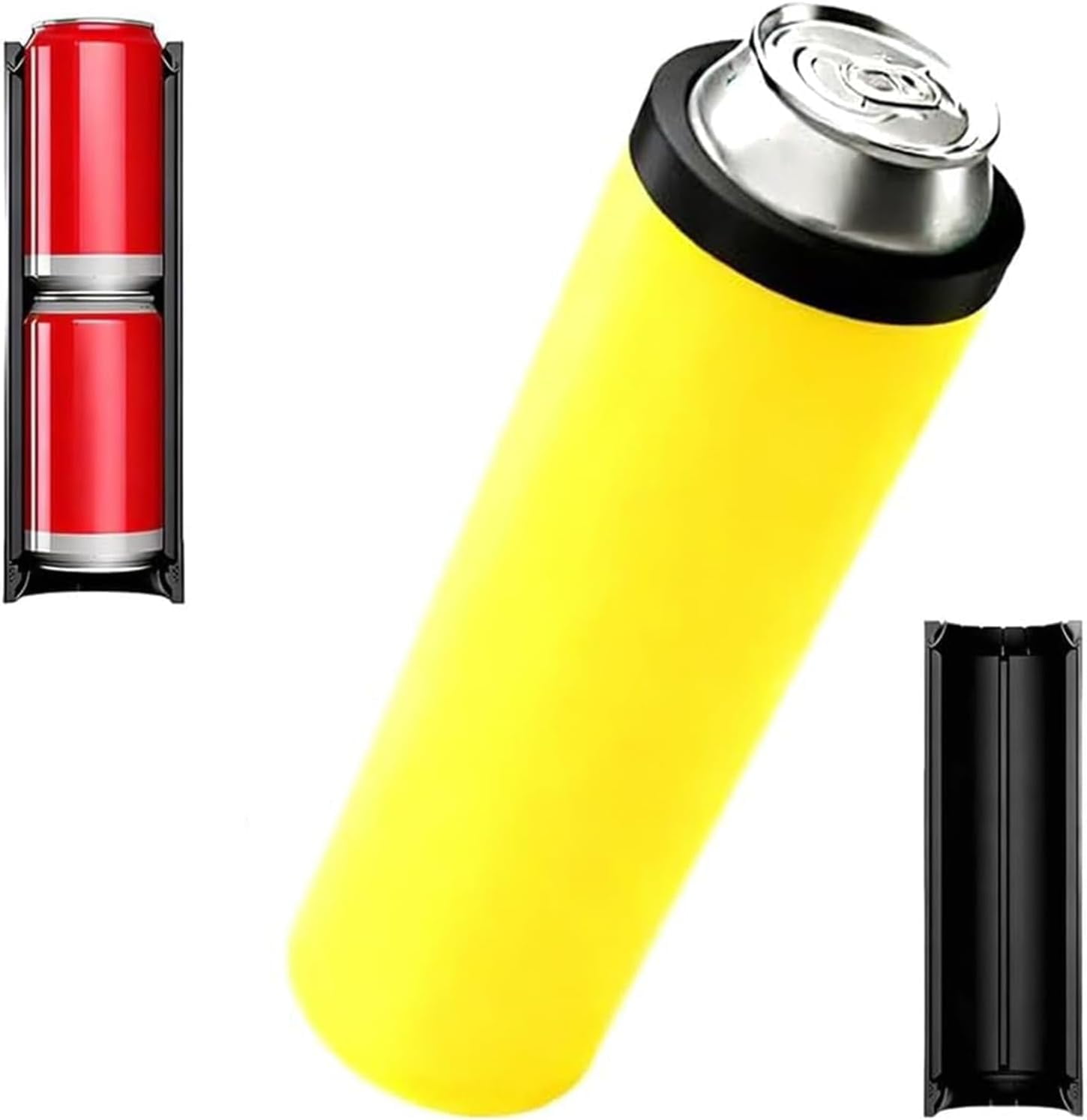 Double Tactical Reload Can Holder - Ultra Chill System, Tactical Insulation Can Sleeves Slim Can Cooler Fits Two 12oz Beverage Cans, Easy to Hold, Suitable for Beer and Soda (Yellow)Z