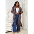 thumbnail image 1 of Double Take Full Size Multicolored Open Front Fringe Hem Cardigan, 1 of 11