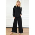 thumbnail image 1 of Double Take Full Size Textured Long Sleeve Top and Drawstring Pants Set, 1 of 1