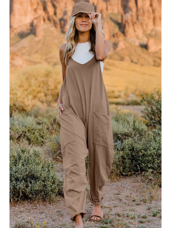 Double Take V-Neck Sleeveless Jumpsuit with Pocket