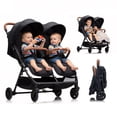 thumbnail image 1 of Double Tandem Stroller for 2 Kids Side by Side(6-36 months) - Ultra-Lightweight Self-Standing, Multi-Position Recline, UPF50+ Canopy, All-Terrain Shock Absorption, Large Storage, Easy Fold for, 1 of 10