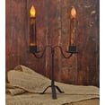 thumbnail image 1 of Double Taper Candle Holder Colonial in Black Wrought Iron, 4.2"L x 7"W x 7.5"H, Distressed Black Finish, 1 of 1