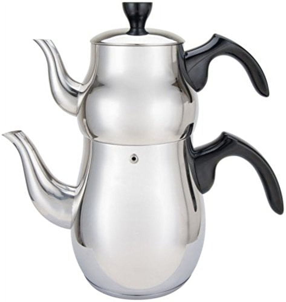 1PC Double Walled Insulated Teapot Boiling Water Kettle Stainless Steel  Moroccan Teapot Coffee Tea Pot