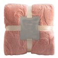 thumbnail image 1 of Double Thickened Jacquard Lamb Wool Blanket | Super Soft Flannel Fleece Throw | 100x70cm | Pink, Gray, Blue, White | All-Season Cozy Gift Blanket, 1 of 7