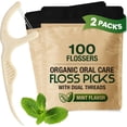 thumbnail image 1 of Double Thread  Floss Picks (200-Count) - Mint Flavoured  -Based  Flossers for Tight  - Plastic-Free Floss with  Design for  Gums, 1 of 6