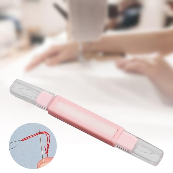 Double Threader Threading Tool Fitments Reusable Easy Using Easy Threader Hand Sewing for Tailor craft Cross Stitch Home Pink