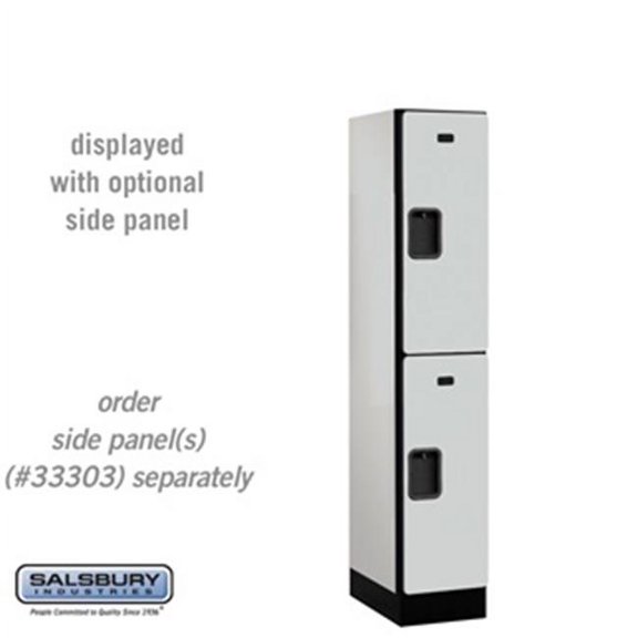 Double Tier 1 Wide 5 ft. X 18 in. Designer Wood Locker - Gray