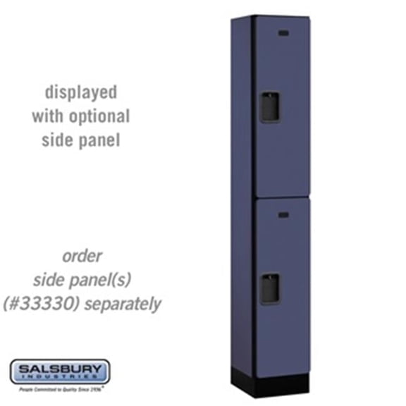 Double Tier 1 Wide 6 ft. X 15 in. Designer Wood Locker - Blue
