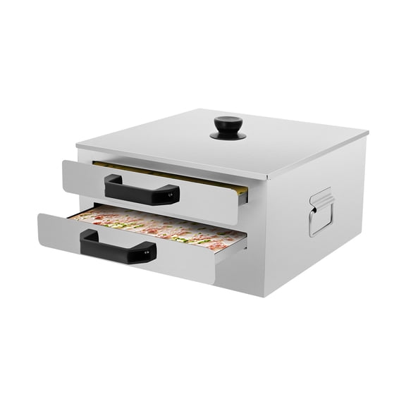 Double-Tier 304 Stainless Steel Rice Noodle Roll Steamer Machine with Scraper & Spare Drawer, Steamed Rice Roll Maker Compatible with Gas Stove & Induction Cooktop