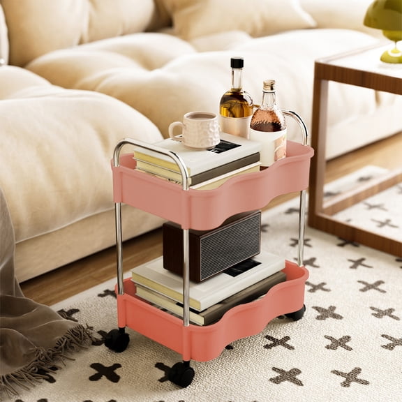 Double Tier Armrest Storage Cart, Modern Bathroom Toiletries Organizer, Sturdy Two-level Storage, Waterproof Material Construction, Small Space Bathroom Storage, Decorative Toilet Paper