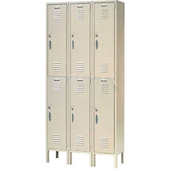 Double Tier Capital Locker with 6 Door Assembled - Tan - 12 x 18 x 36 in.