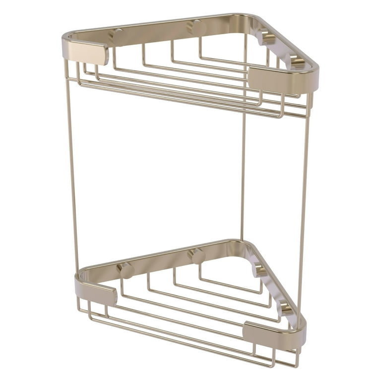 Allied Brass Double Tier Corner Shower Basket in Antique Pewter Allied Brass Double Tier Corner Shower Basket in Antique Pewter