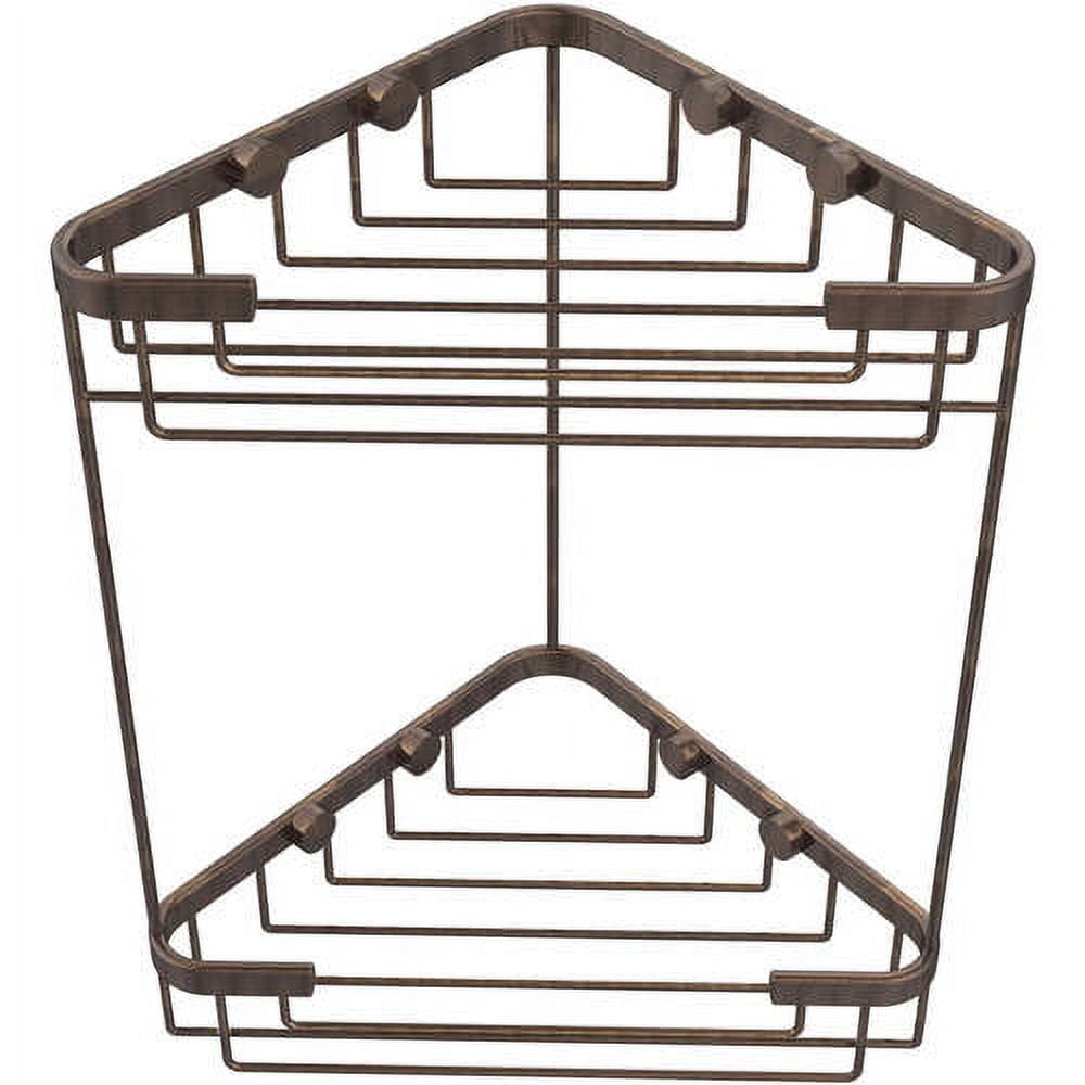Double Tier Corner Shower Basket Bronze