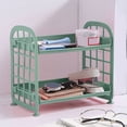 thumbnail image 1 of Double-Tier Cup Storage Rack - Versatile Organizer for Kitchen, Bathroom, Dining Table - Space-Saving Design with Detachable Draining Tray & Heightened Railings - Secure Cup Display & Easy Access, 1 of 6