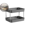 thumbnail image 1 of Double-Tier Cup Storage Rack for Dining Table Top, Plastic Coffee Mug Organizer with Drain Tray, Gray, 1 of 7