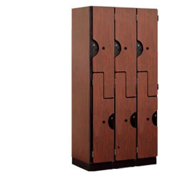 Double Tier Designer Locker - Mahogany