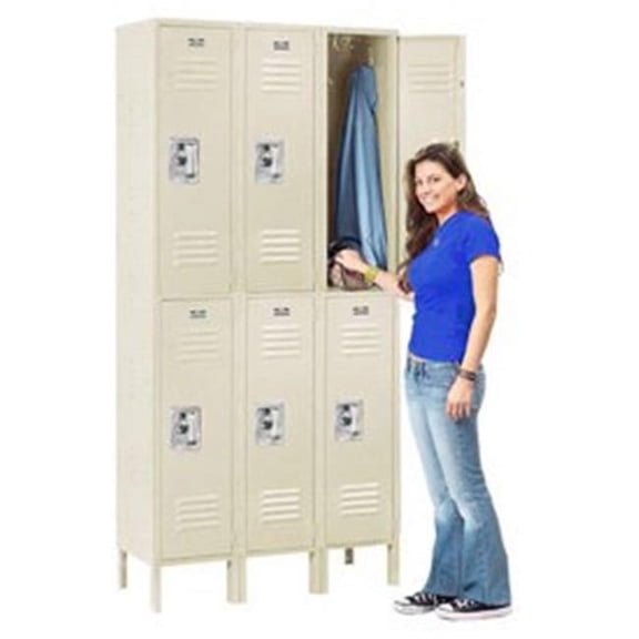 Double Tier Infinity Locker with 6 Door Ready to Assemble - Tan
