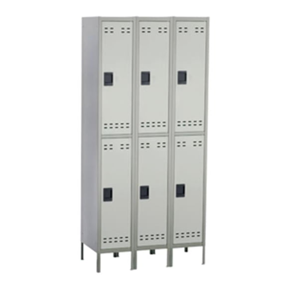 Double Tier Locker 3 Column in Gray