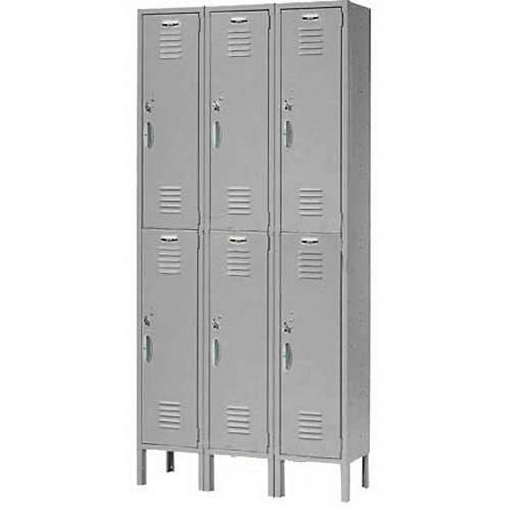 Gray Steel Double Tier 6-Door Locker
