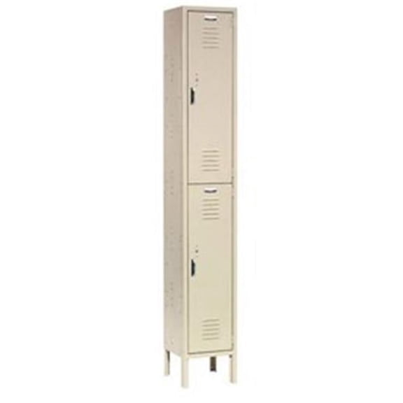 Double Tier Paramount Locker with 2 Door Ready to Assemble - Tan - 12 x 18 x 36 in.