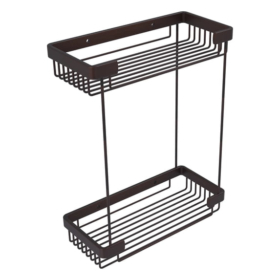 Double Tier Rectangular Toiletry Shower Basket in Venetian Bronze