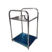 Double Tier Stainless Steel Shelving Unit, Multipurpose Metal Modern Small Storage Rack, Standing Shelf Microwave Rack, for Kitchen,Living Room,Office Three Layers Three Boards