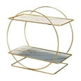 thumbnail image 1 of Double-Tier Wrought Iron Storage Rack for Bathroom & Desktop Organizer, Cosmetics & Toiletries, UV-Coated Panels, Detachable, Easy-Clean, 1 of 6