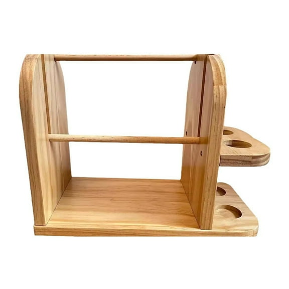 Double Tier Yarn Holder Wooden Yarn Holder Yarn Ball Holder Double Revolving Yarn Storage Organizer Yarn Dispenser for Crochet Knitting Supplies