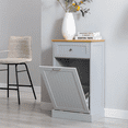 Double Tilt Out Trash 20 Gallon Freestanding Wooden Kitchen