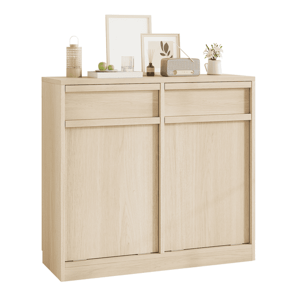 Double Tilt-Out Trash Cabinet - 20 Gallon Hidden Storage, Pet-Proof for Kitchen/Dining Room