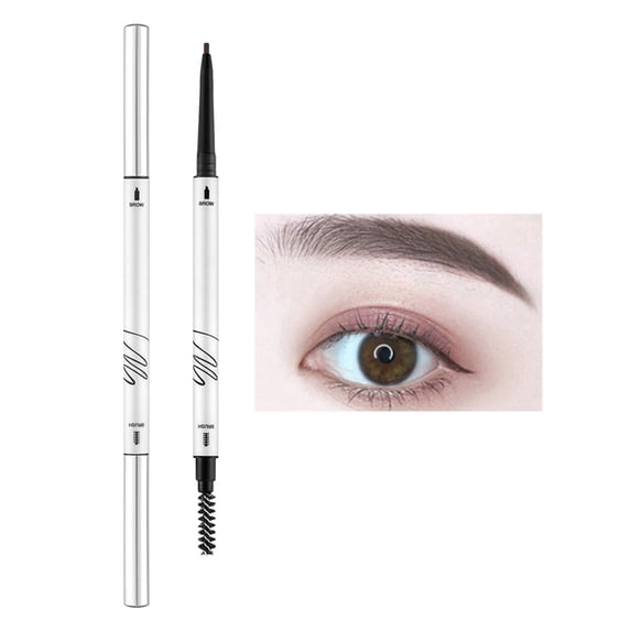 Double Tip Extremely Fine Eyebrow Pencil - Hard Core Waterproof, 0.7oz, 3D Ultra-Fine, Retractable, Dual-Ended, Sweatproof, Smudge-Resistant, Makeup Tool for Women, Daily Use 1 PC*1