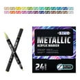 thumbnail image 1 of Double Tip Metallic Acrylic Marker Pen for Card Making Scrapbooking Journaling, 1 of 12
